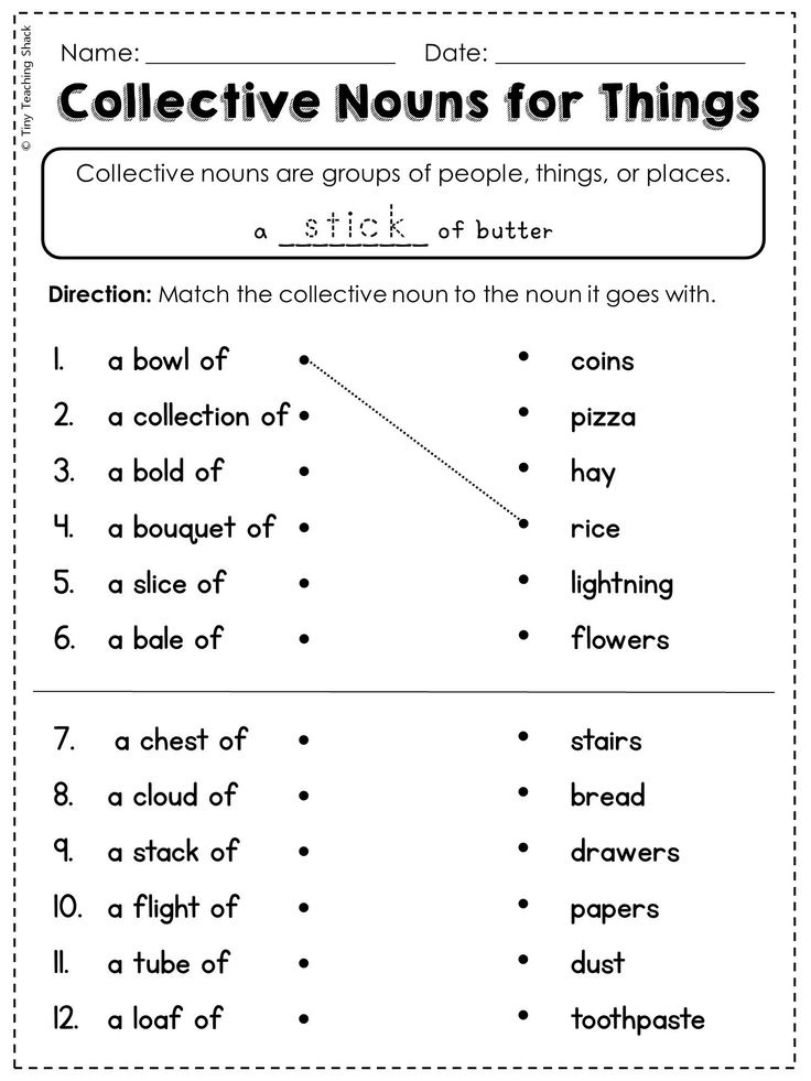 2nd Grade Language Arts And Grammar Practice Sheets Nouns And Verbs 