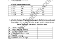 30 Figurative Language Worksheet 2 Answers Education Template