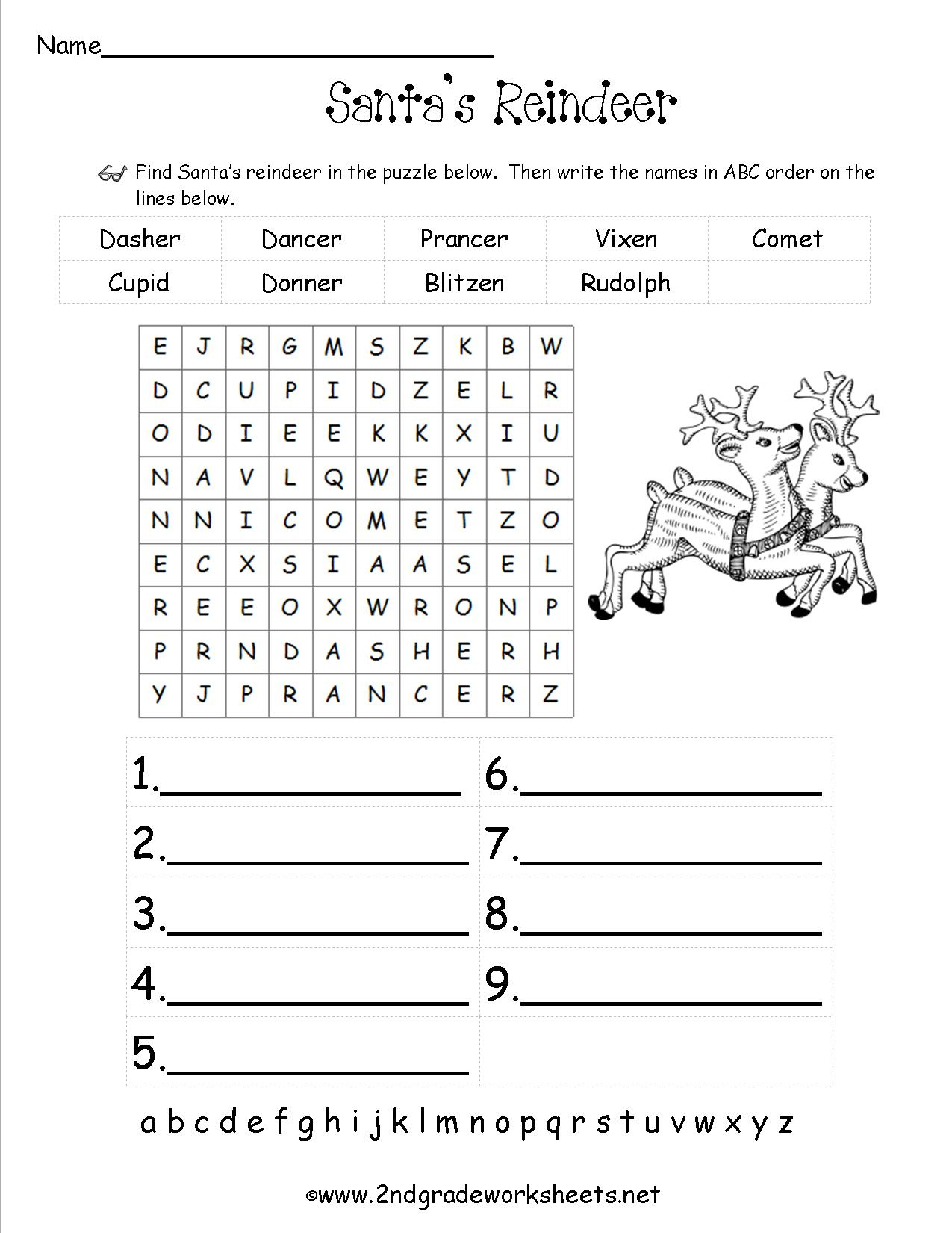 3rd Grade Christmas Language Arts Worksheets AlphabetWorksheetsFree