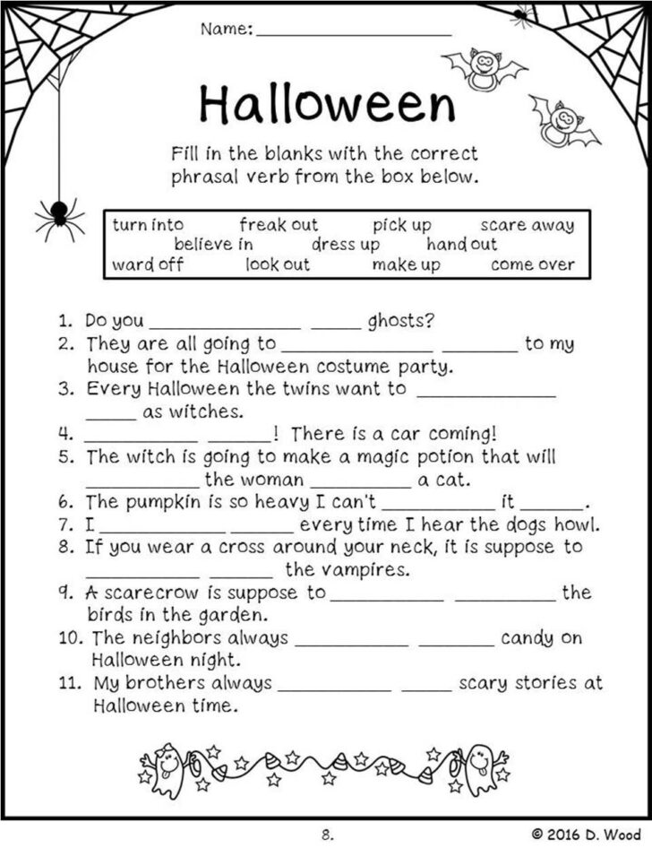 Free Halloween Language Arts Worksheets
