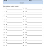 4th Grade Factors Math Worksheet Free Printables