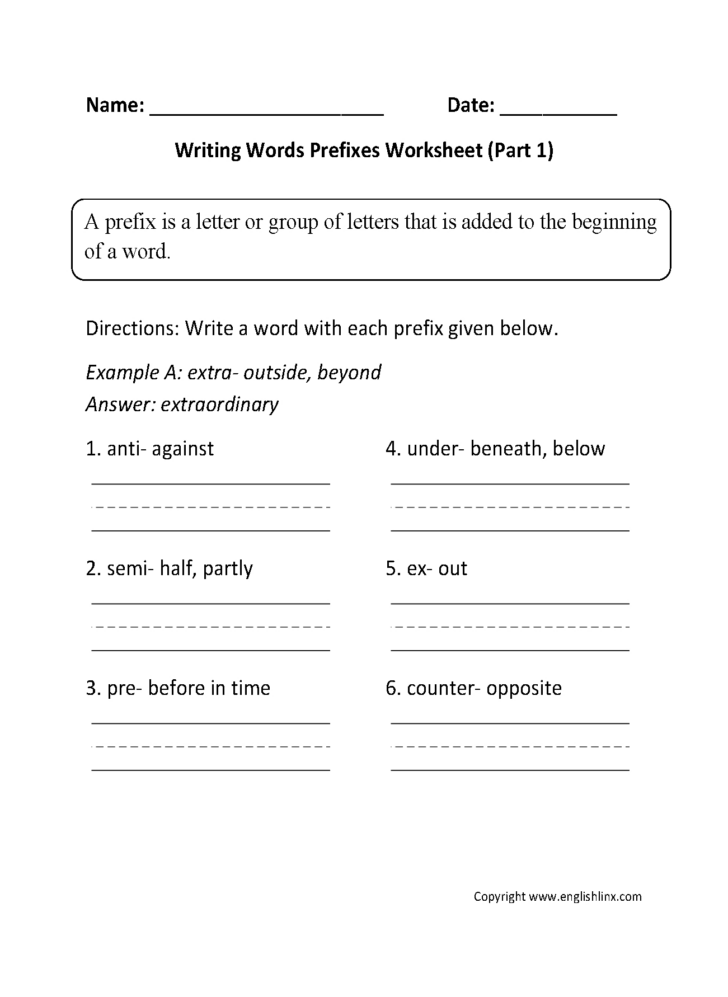 Language Arts Worksheets For 4th Grade
