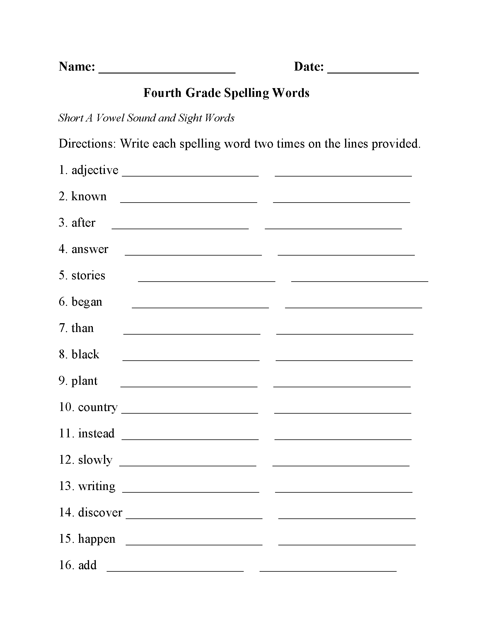 4th Grade Worksheets Best Coloring Pages For Kids