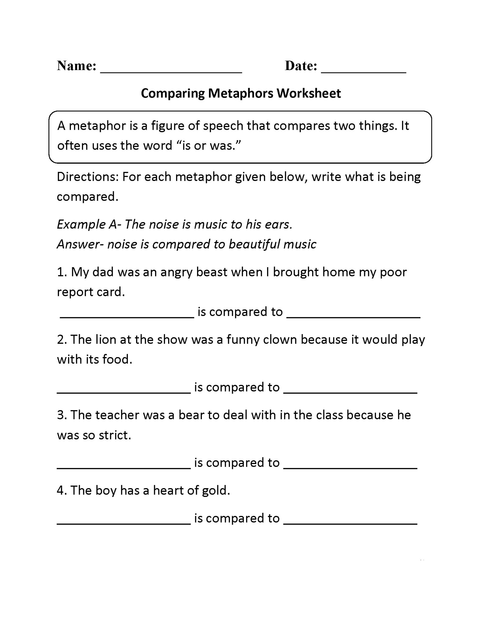 Free Printable 4th Grade Worksheets English | Language Worksheets