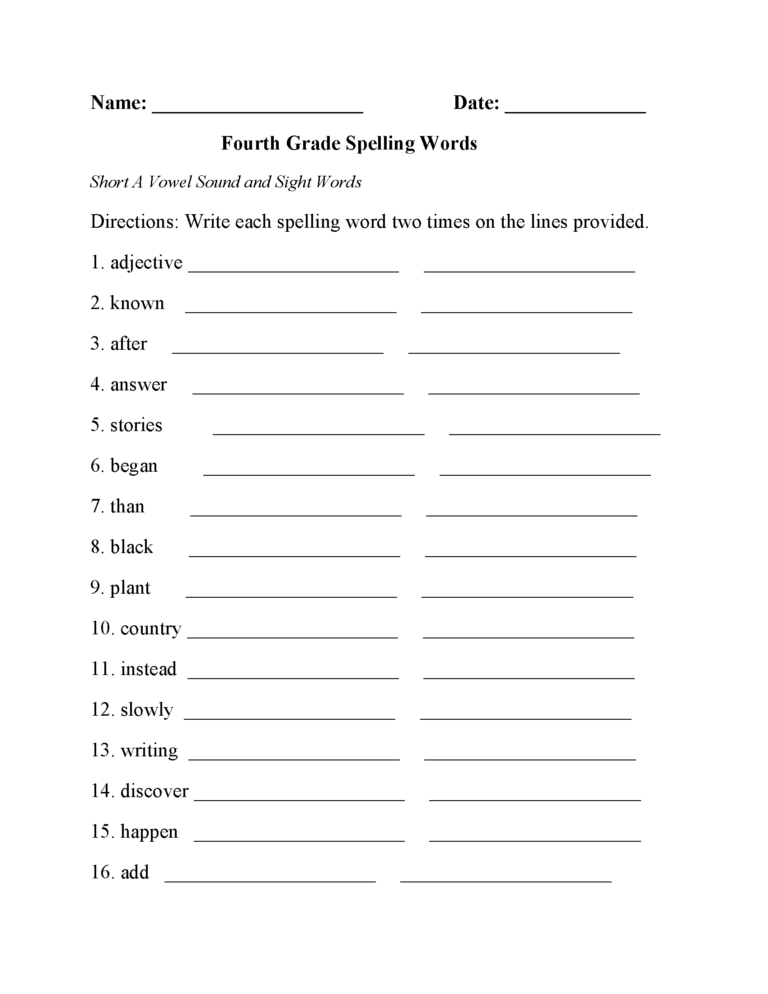 Printable Language Worksheets For 4th Grade | Language Worksheets