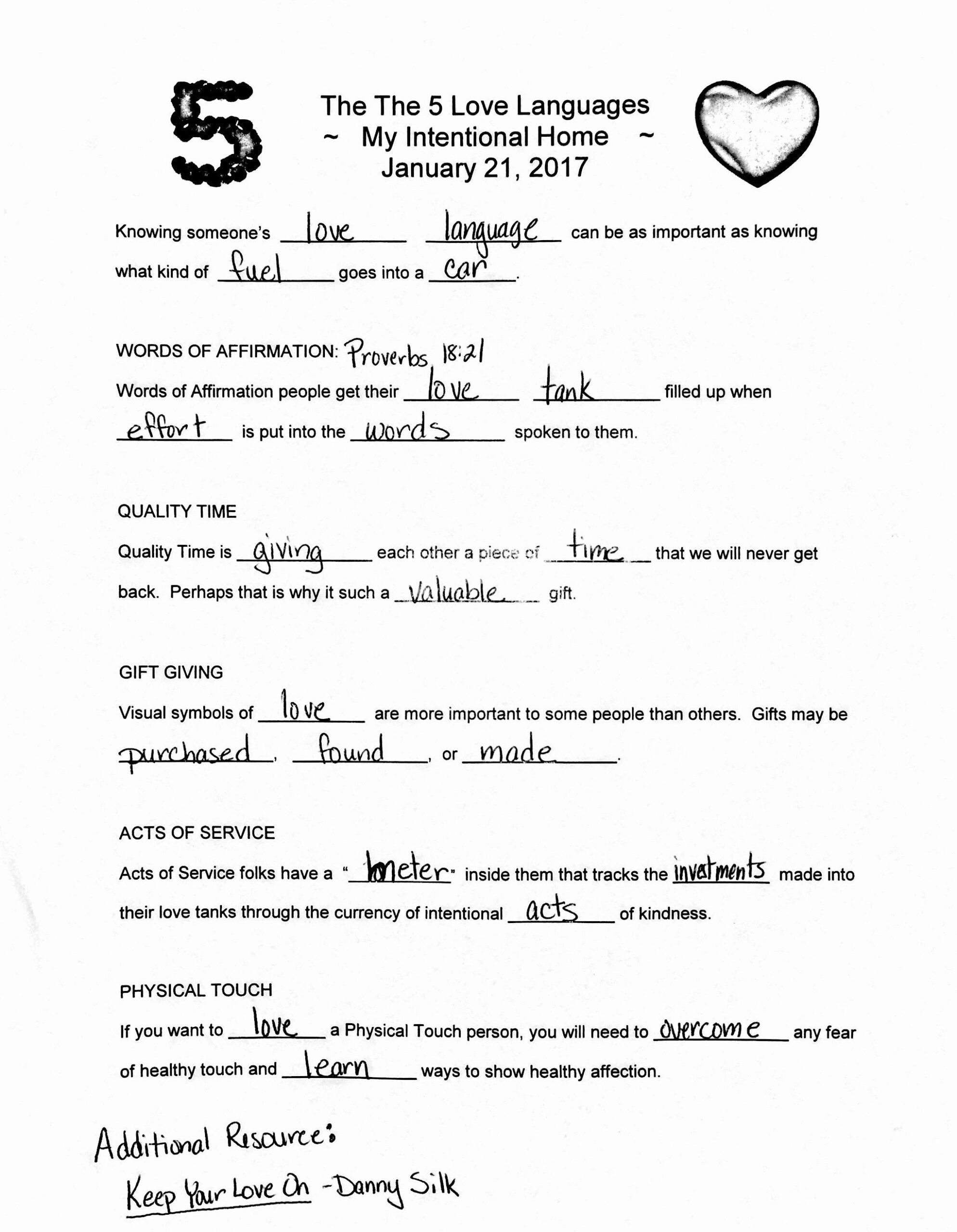 5 Love Languages Worksheet New Owatonna Mops The 5 Love Languages Oct 