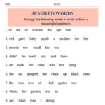 5th Grade English Worksheet On Jumble Words Jumbled Words Grammar