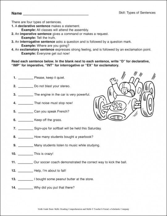 6th Grade Basic Skills Reading Comprehension And Skills Language 