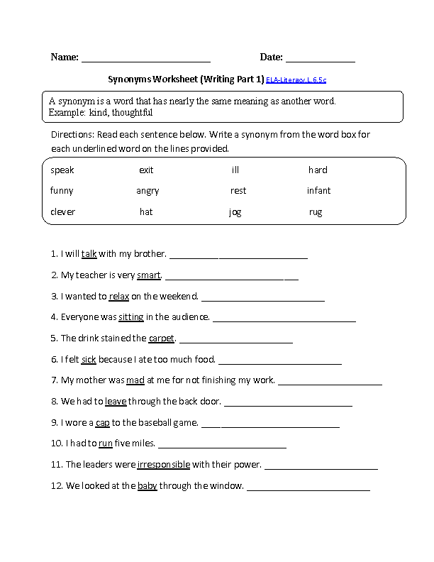 6th Grade Common Core Language Worksheets Language Worksheets 
