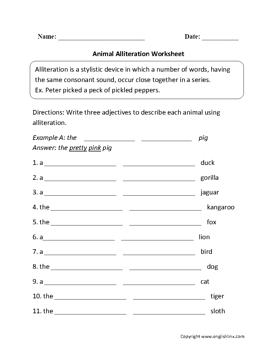 8th Grade Figurative Language Worksheets With Answers Pdf 