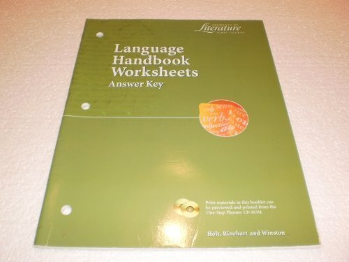 9780030524127 Language Handbook Worksheets Answer Key Elements Of 