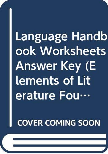 9780030524172 Language Handbook Worksheets Answer Key Elements Of 