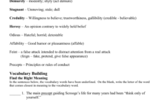 A Christmas Carol Figurative Language Worksheet Answer Key