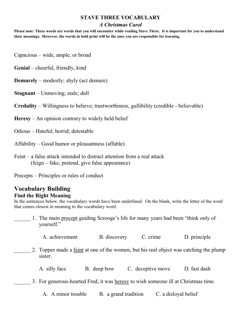 A Christmas Carol Figurative Language Worksheet Answer Key 