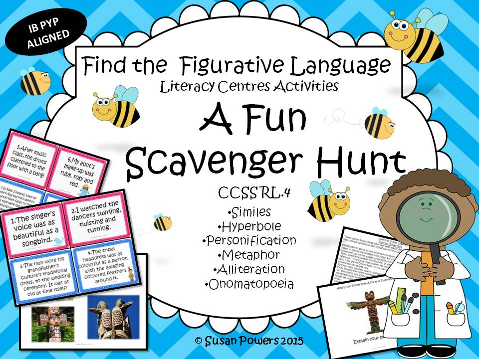 A Fun Figurative Language Scavenger Hunt Teaching Resources