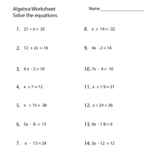 Algebra 10th Grade Math Worksheets Thekidsworksheet