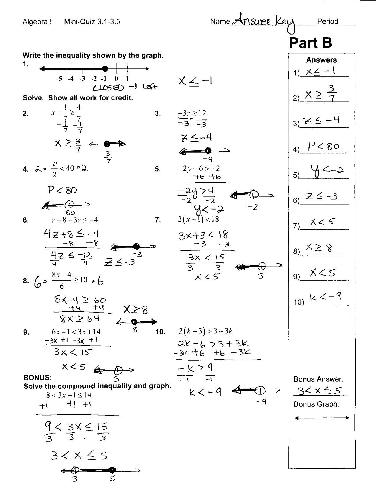 Algebra Worksheet City Elementary