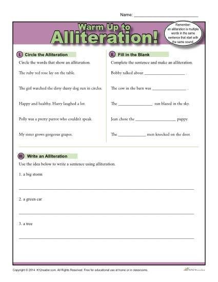 Figurative Language 2nd Grade Worksheets