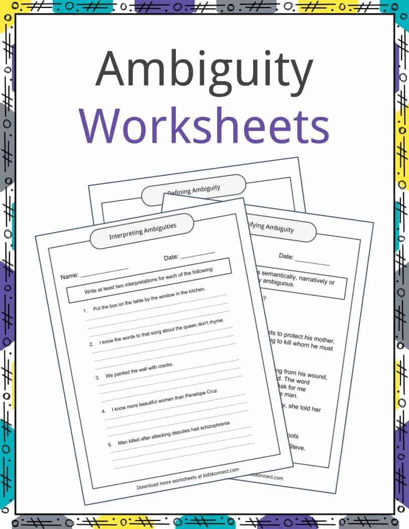 Ambiguity Examples Definition And Worksheets KidsKonnect