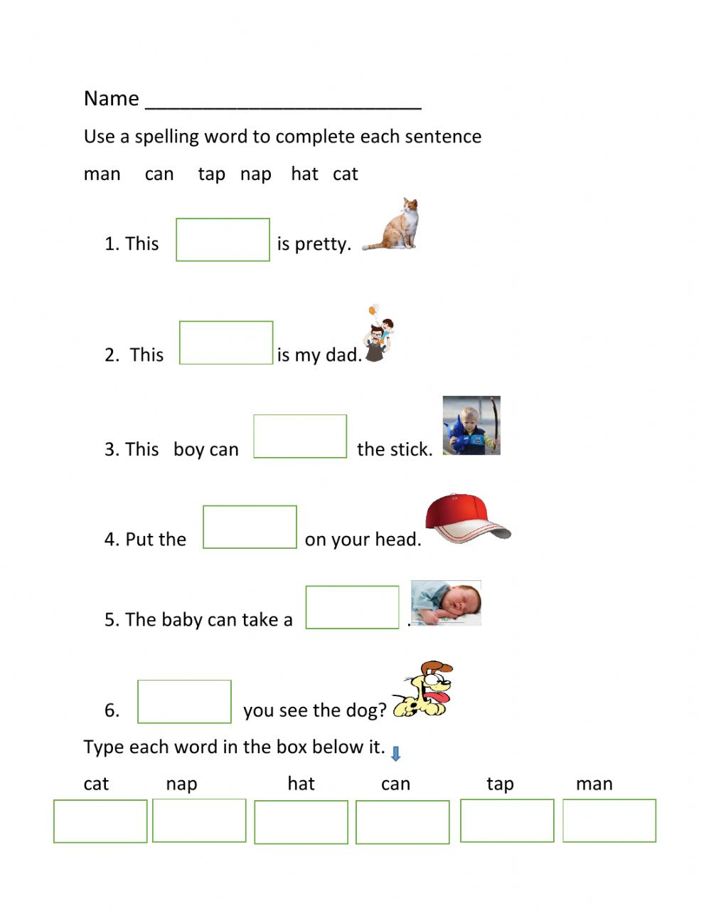 An At Ap Words Worksheet