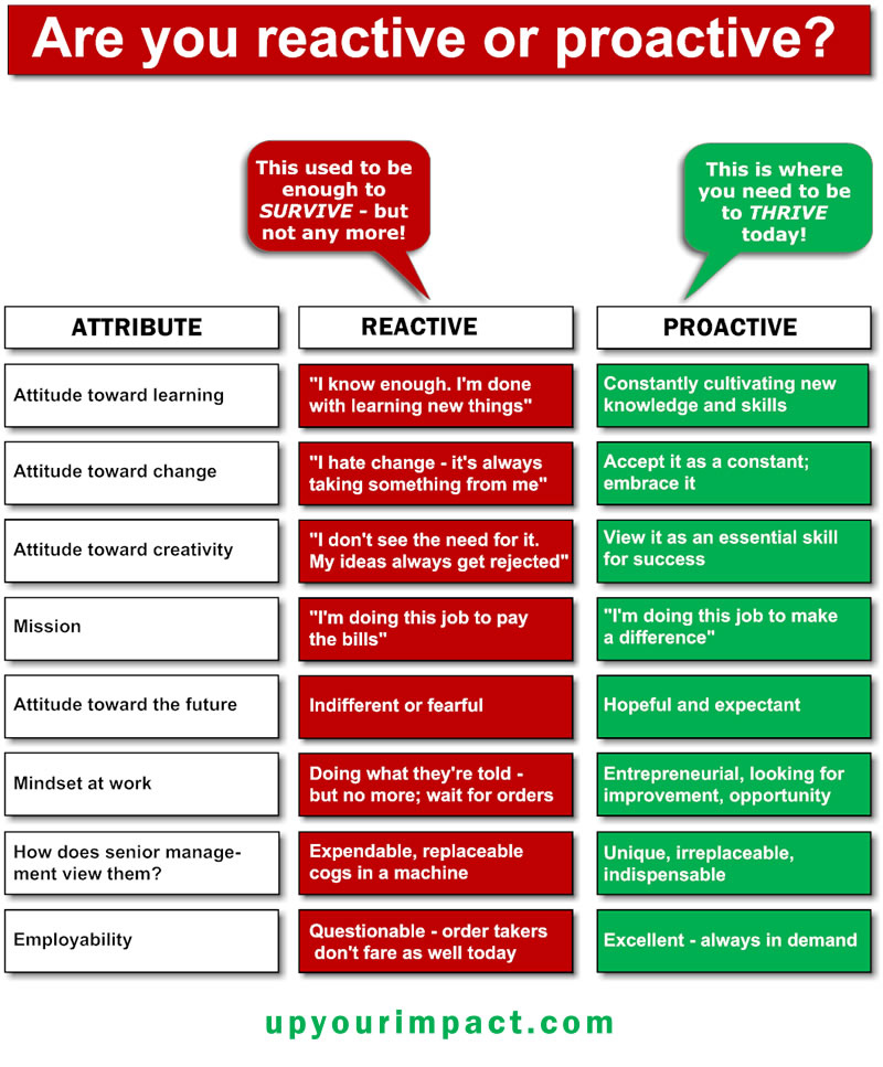 Are You Proactive Or Reactive and What Does This Mean To Your Career 