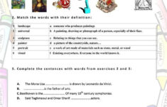 Art Vocabulary English Esl Worksheets Vocabulary Worksheets