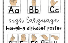 ASL Sign Language Classroom Alphabet Poster Sign Language Alphabet