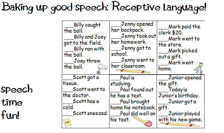 Baking Up Good Speech Receptive Expressive Language Packets 