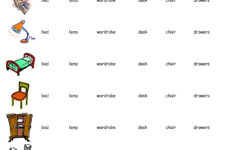 Basic English Worksheets Bedroom Vocabulary ESL Worksheet English