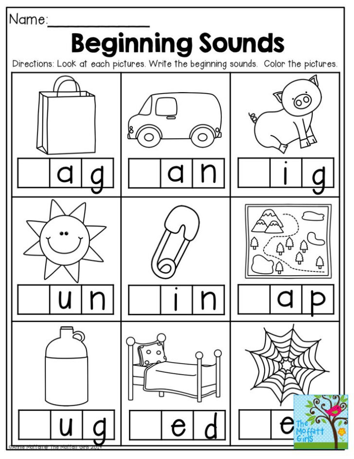 Free Preschool Language Worksheets
