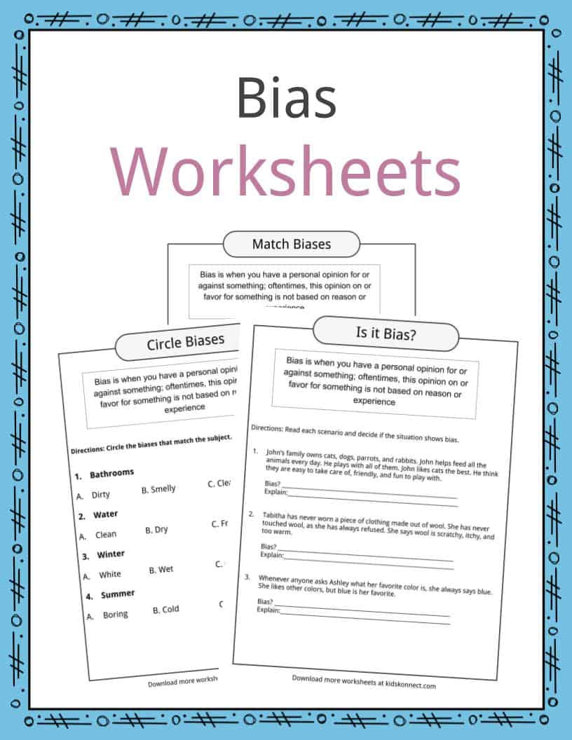 Bias Examples Worksheets Definition Where It s Used For Kids
