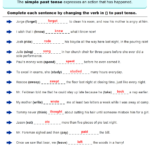 Change The Verbs To Past Tense Form Answer English Past Tense Simple