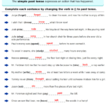 Change The Verbs To Past Tense Form Answer Simple Past Tense English