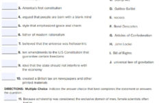 Chapter 8 The Enlightenment And Revolutions Worksheet