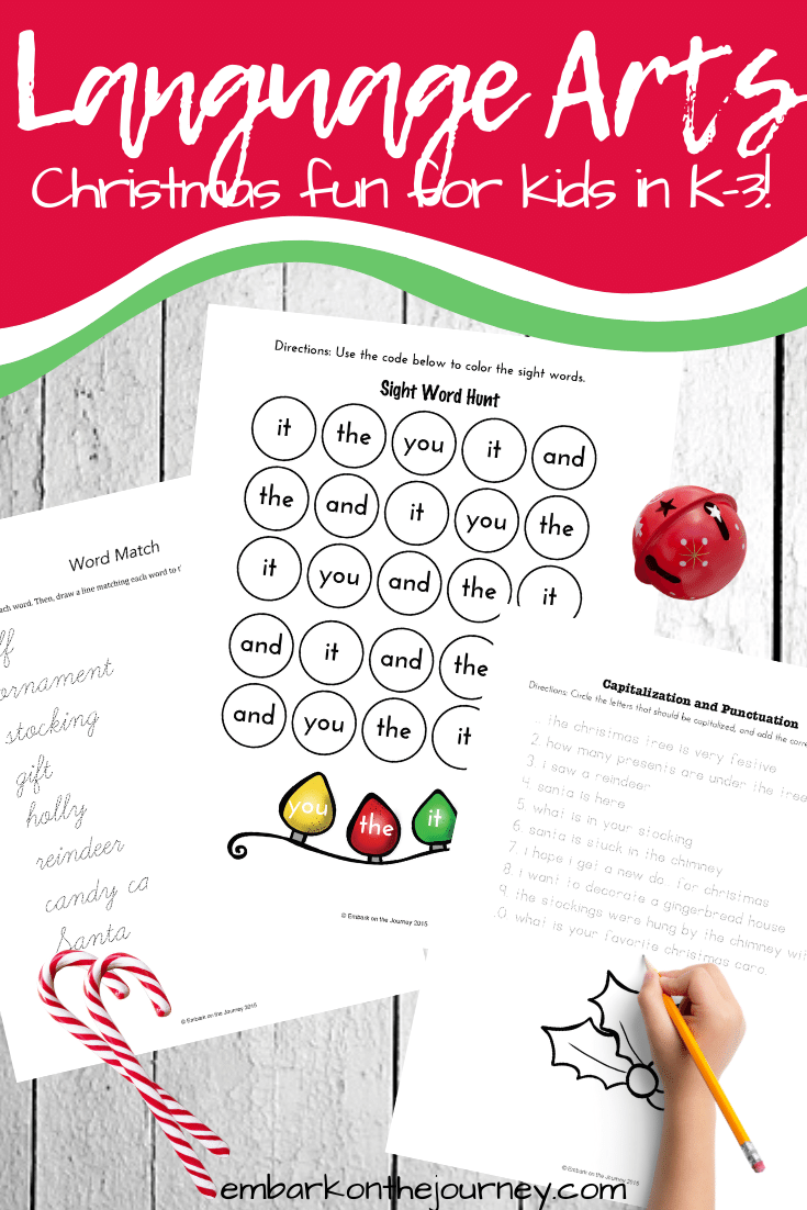 Christmas Language Arts Printable For Grade K 3 Christmas Language 