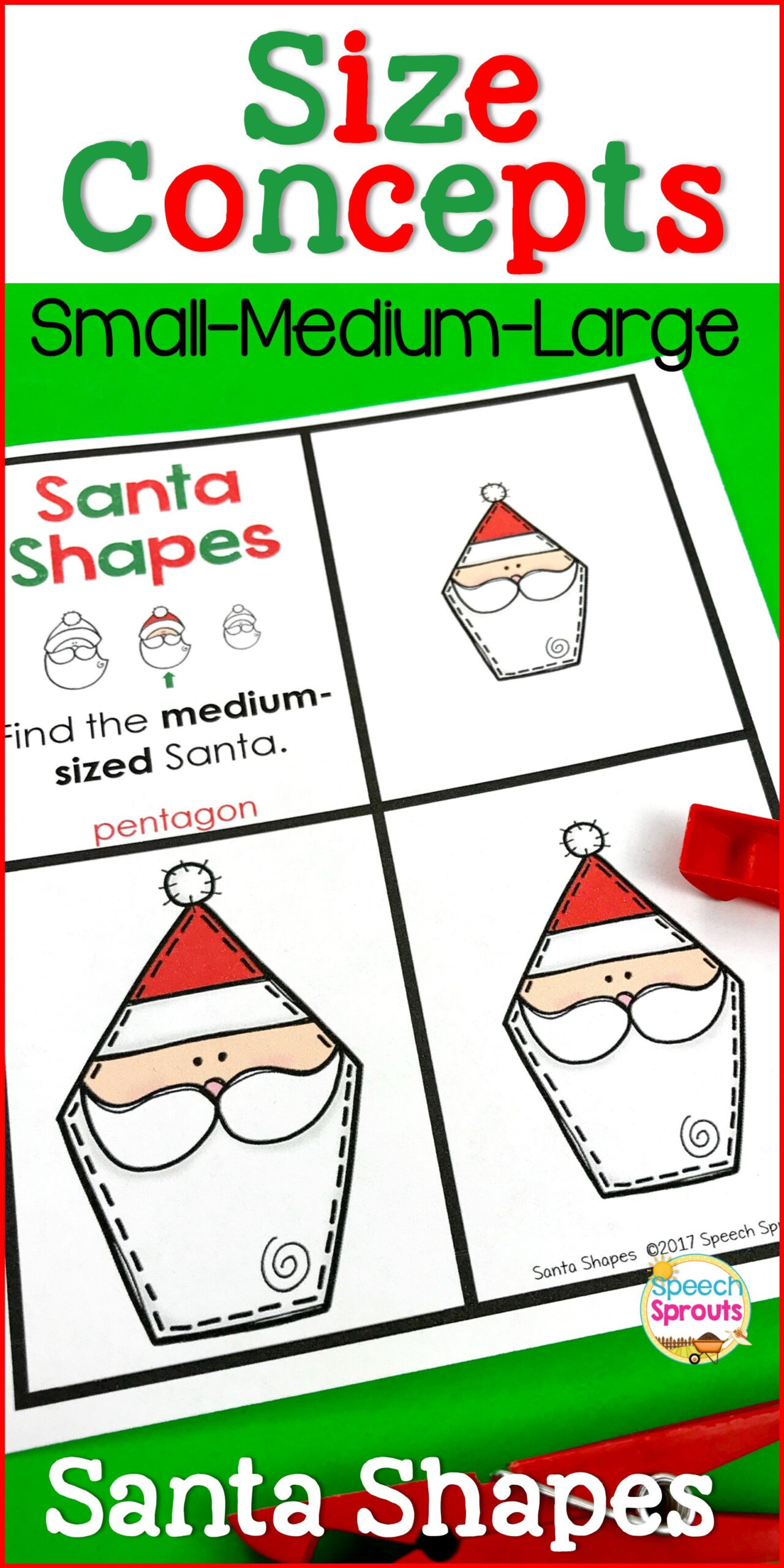 Christmas Speech And Language Activities Small Medium Large Santa 