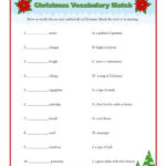 Christmas Vocabulary Match Christmas Worksheets Christmas Printables