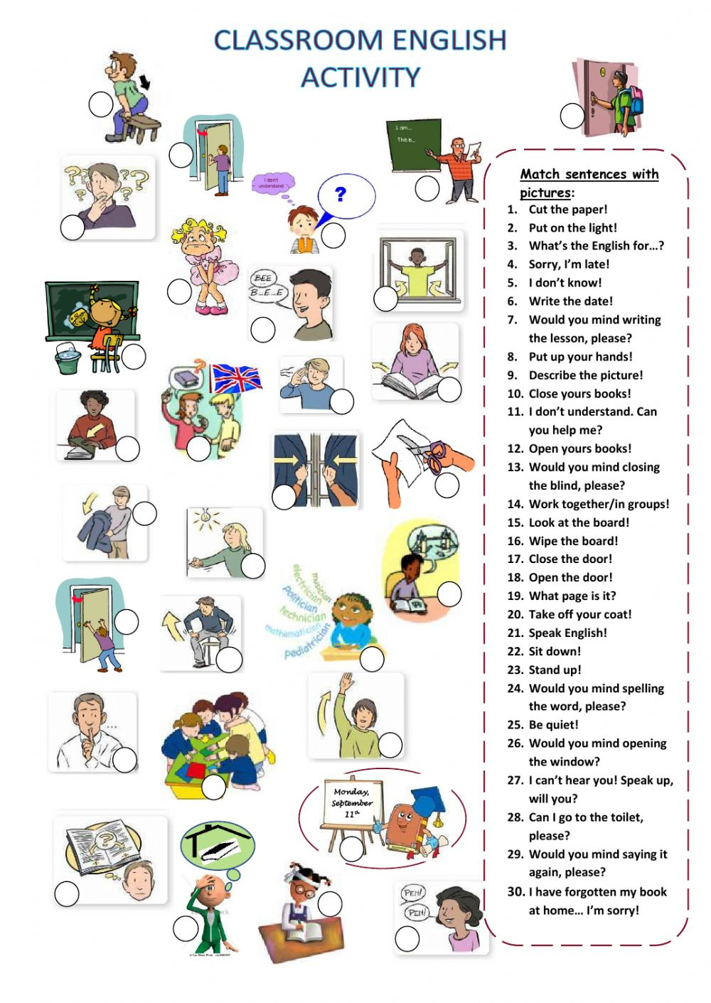 Classroom English Worksheet