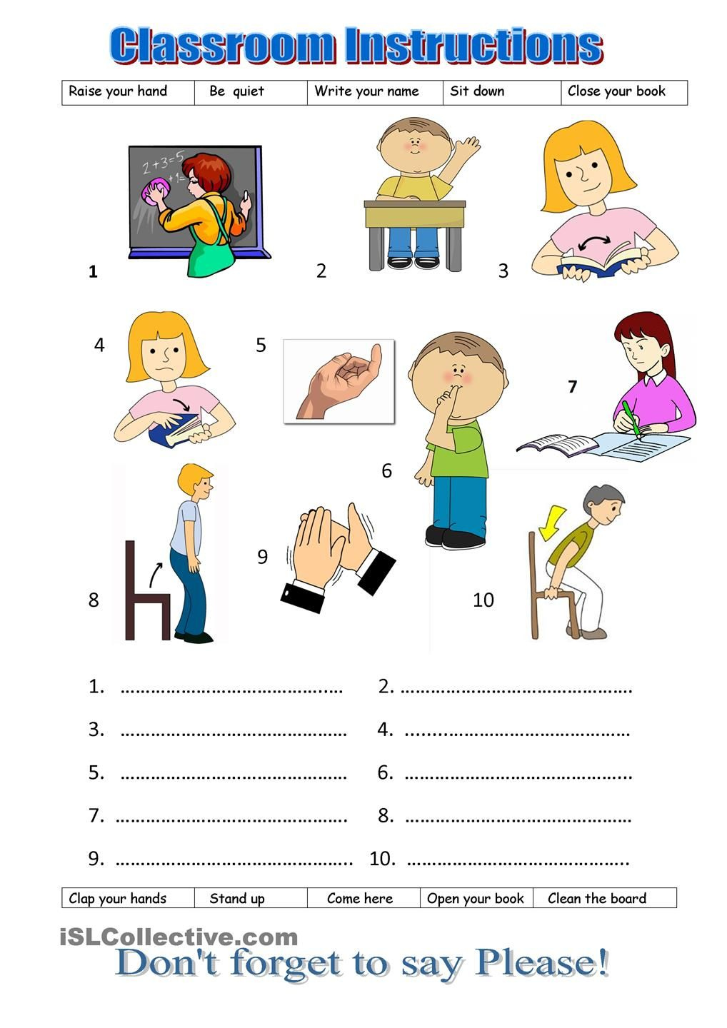 Classroom Instructions Classroom Instruction English Language 