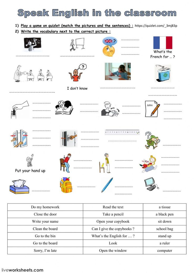 Classroom Language Interactive And Downloadable Worksheet Check Your 