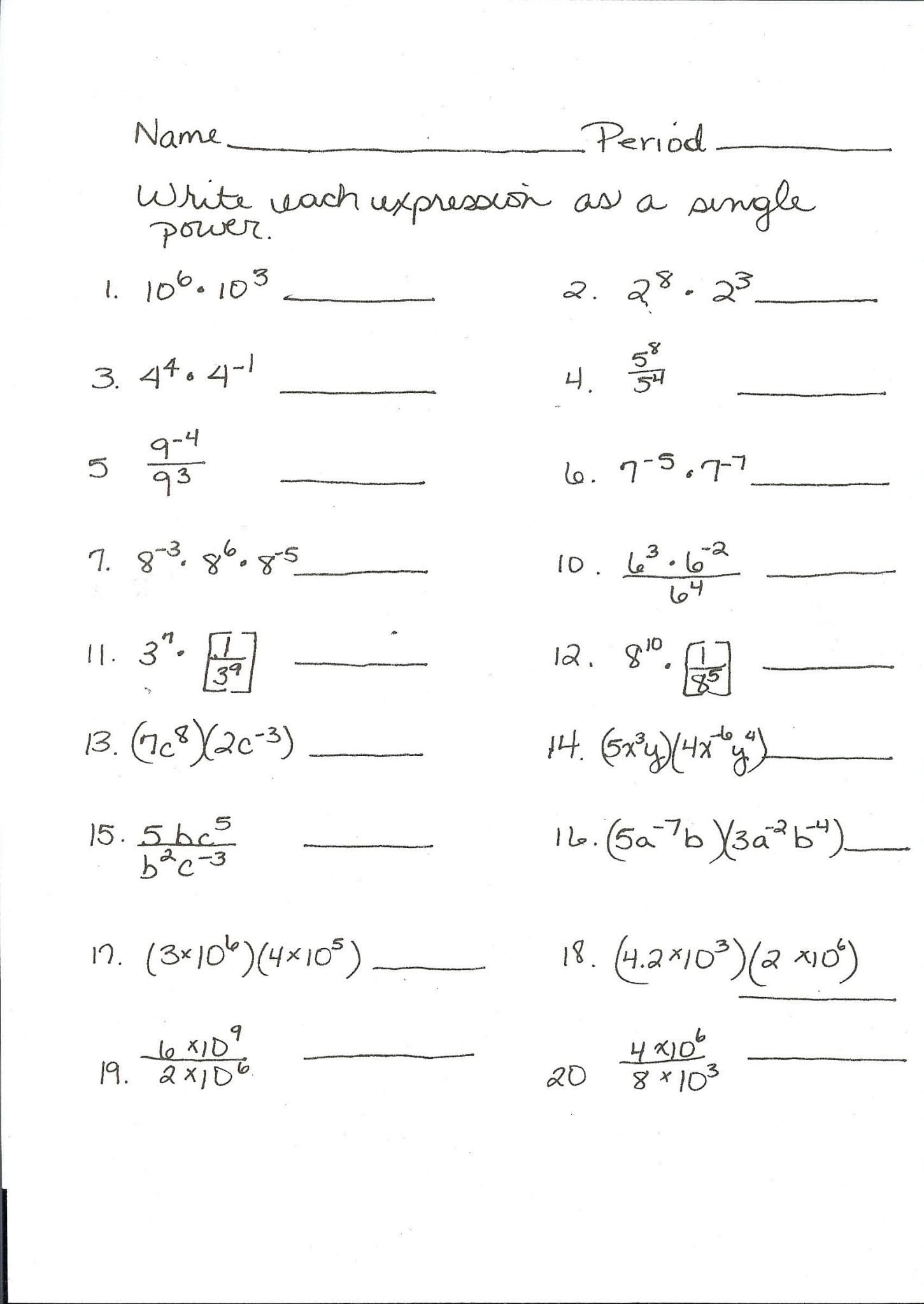 College Algebra Worksheets Db excel