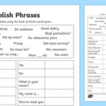 Common Phrases Table Worksheet Worksheet Polish