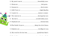 Comparative Adjectives Exercise For GRADE 4