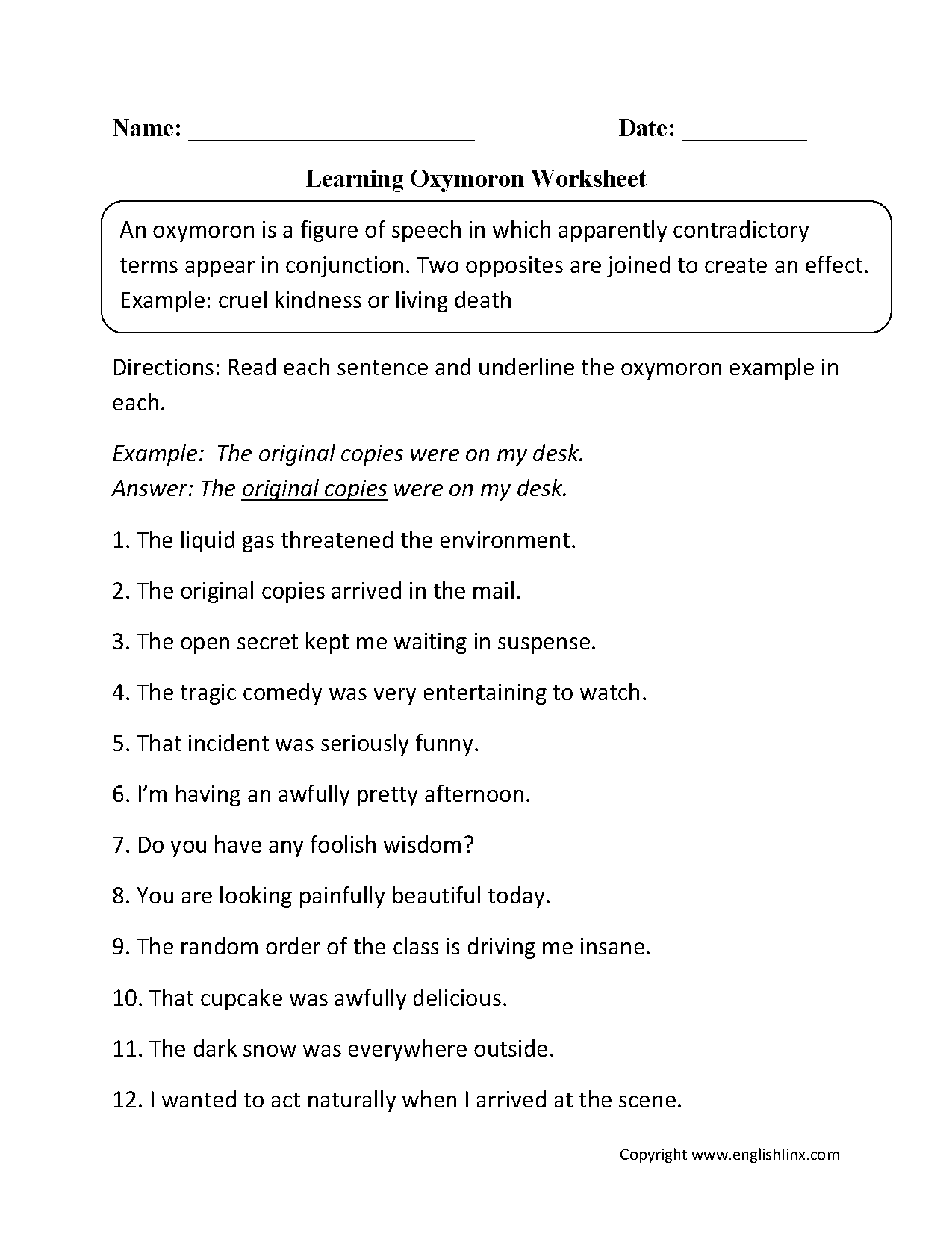 Content By Subject Worksheets Figurative Language Worksheets 