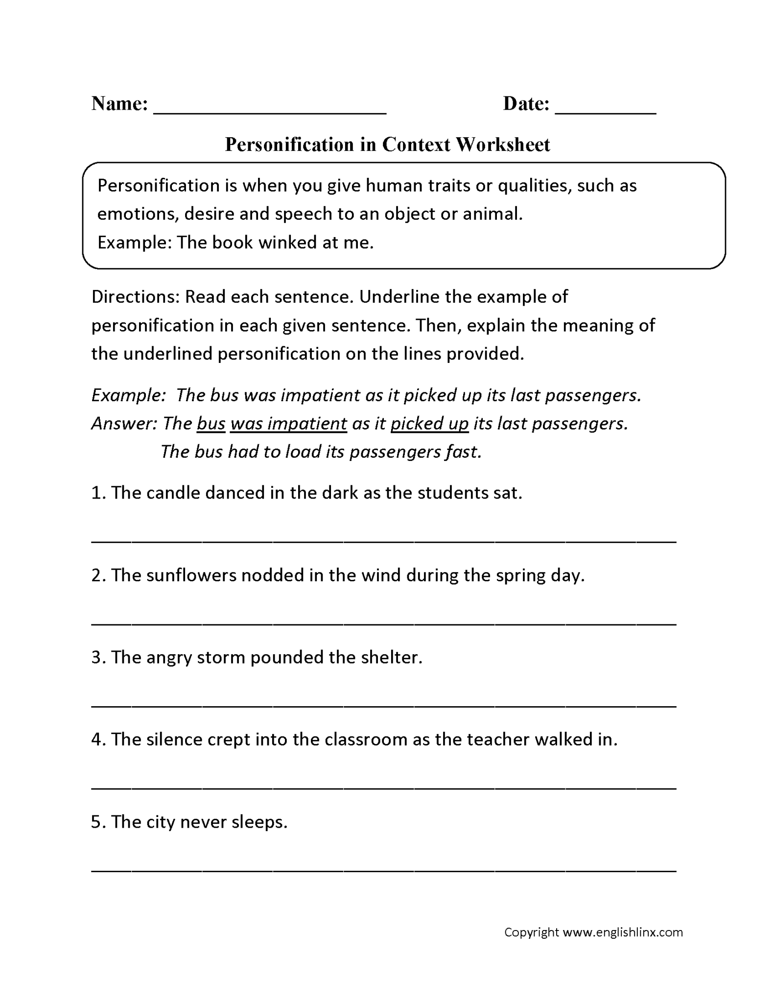 Figurative Language Simile And Metaphor Worksheets | Language Worksheets