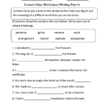 Context Clues Worksheet Writing Part 9 Intermediate Context Clues
