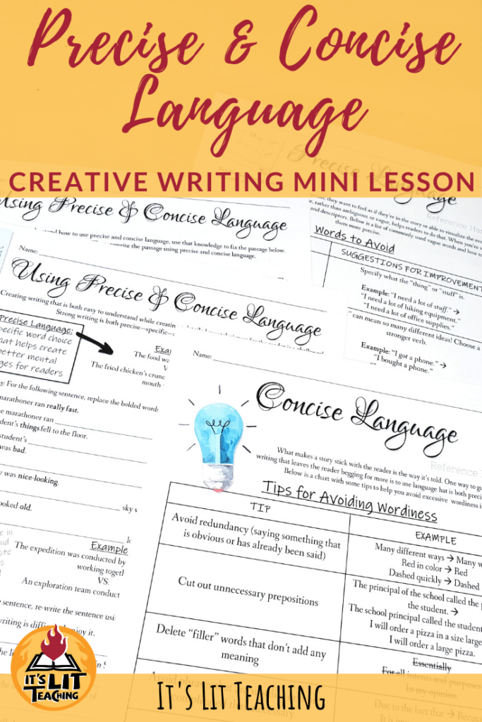 Precise And Concise Language Worksheet | Language Worksheets