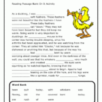 Crooks The Duck Cloze Worksheet