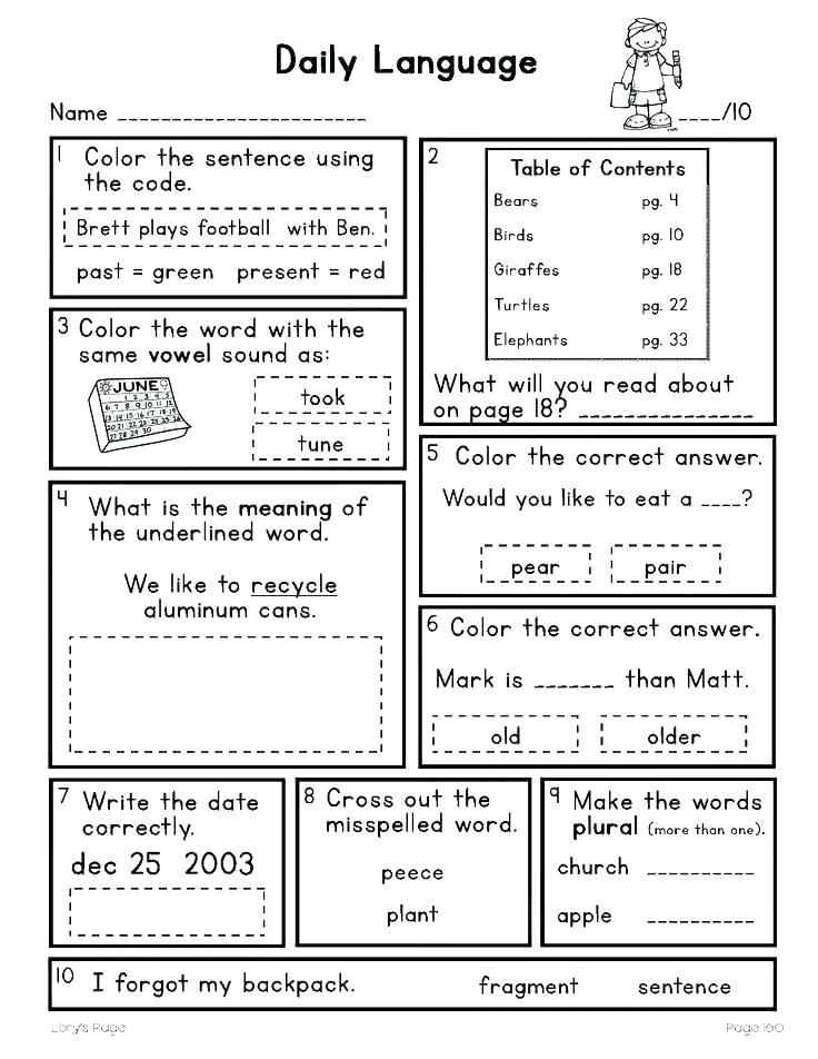 Daily Oral Language 5th Grade Worksheets Worksheets For Daily 