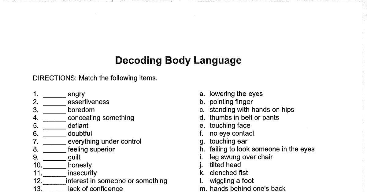 Decoding Body Language Matching DocHub